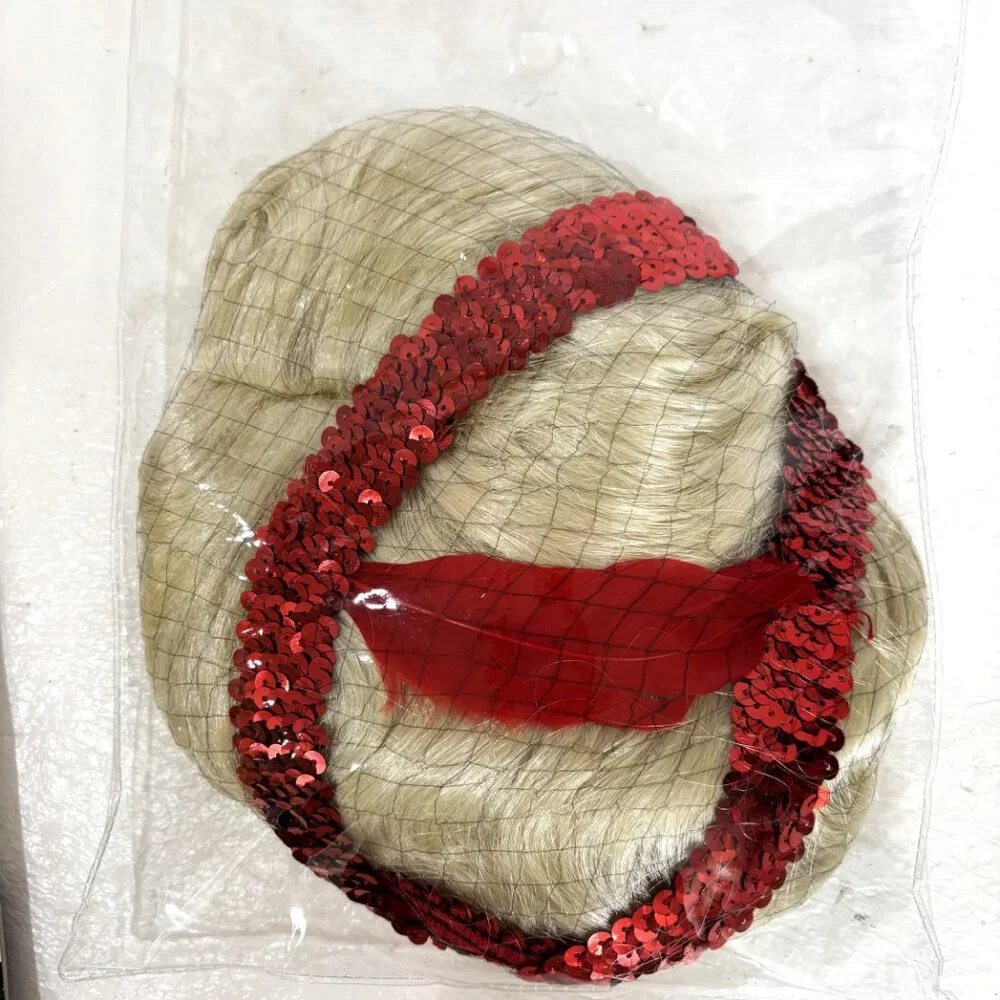 Flapper Roaring 20’s Blond Wig w/ Sequin Headband Costume Culture Franco NOS NWT